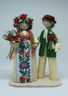 svadobný pár v.14 cm-zelený